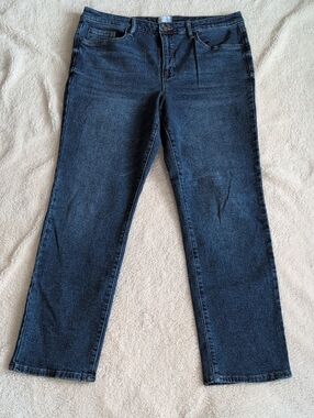 Crown & Ivy Dark Blue High Rise Vintage Straight Leg Jeans Size 16